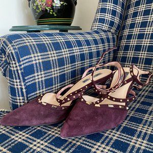 INC Burgundy Studded Low Heels